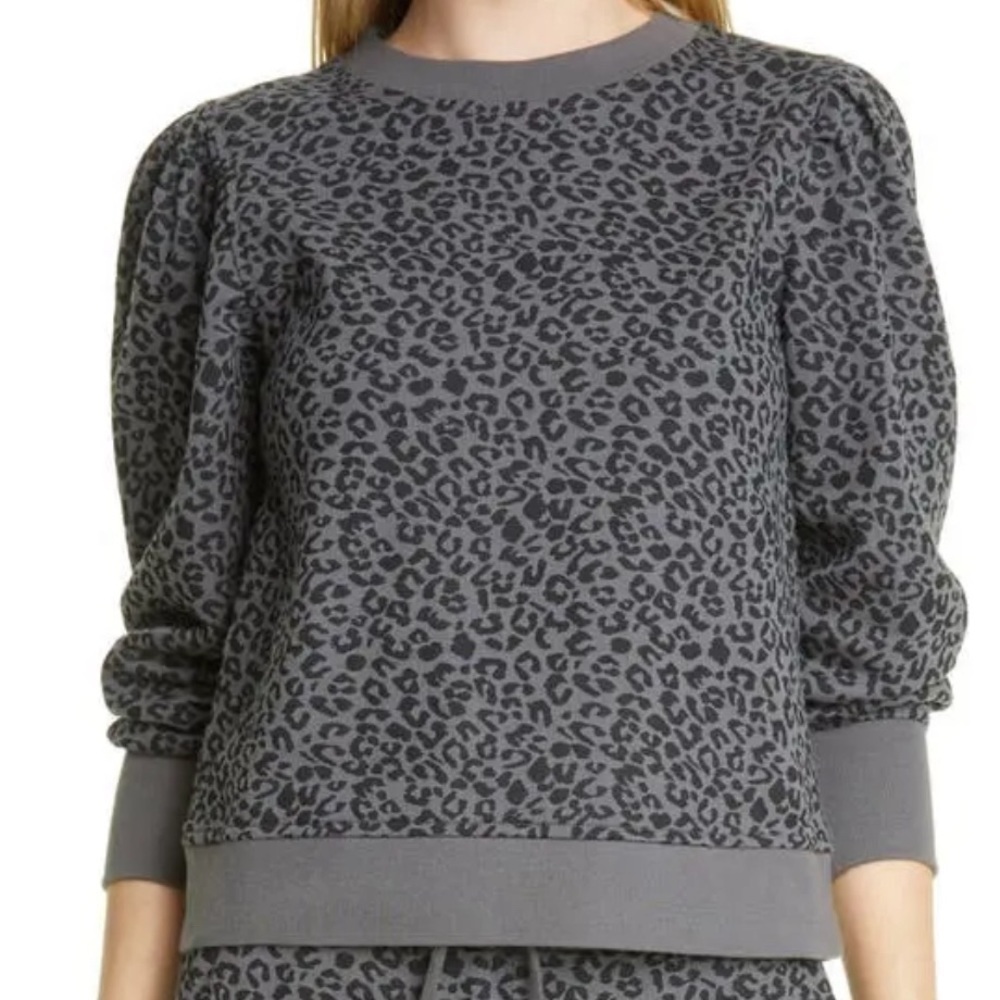 Rails Grey and Black Marcie Mini Cheetah Leopard Crewneck Sweatshirt Size S